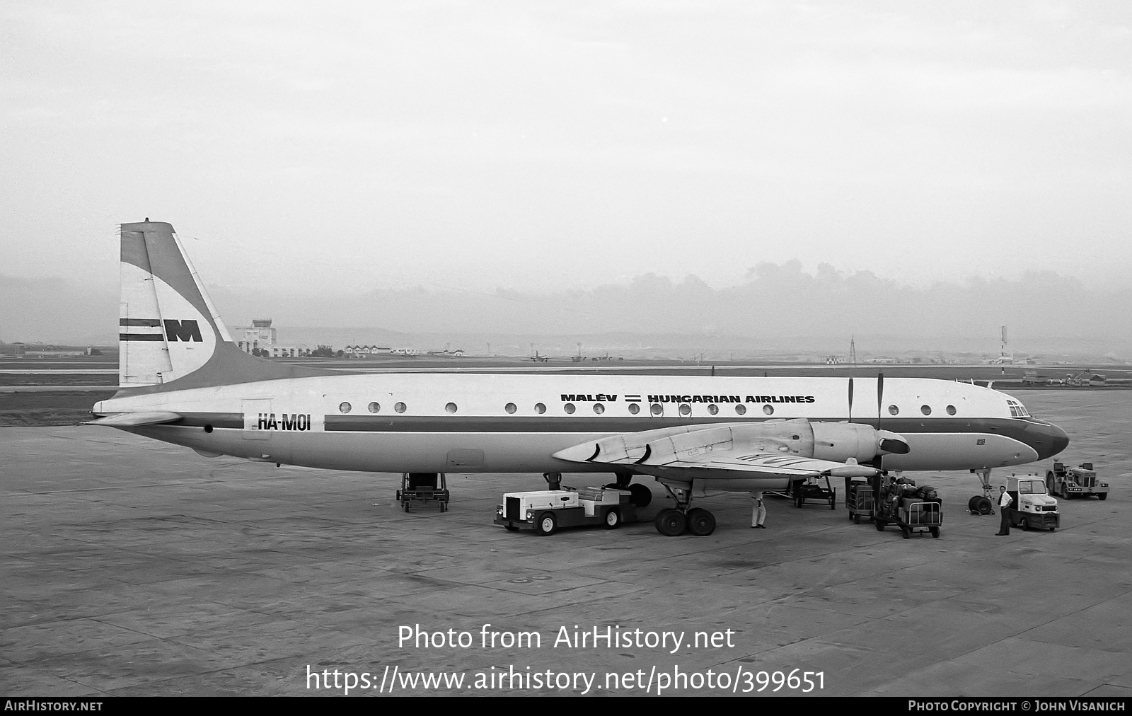 Aircraft Photo of HA-MOI | Ilyushin Il-18D | Malév - Hungarian Airlines | AirHistory.net #399651