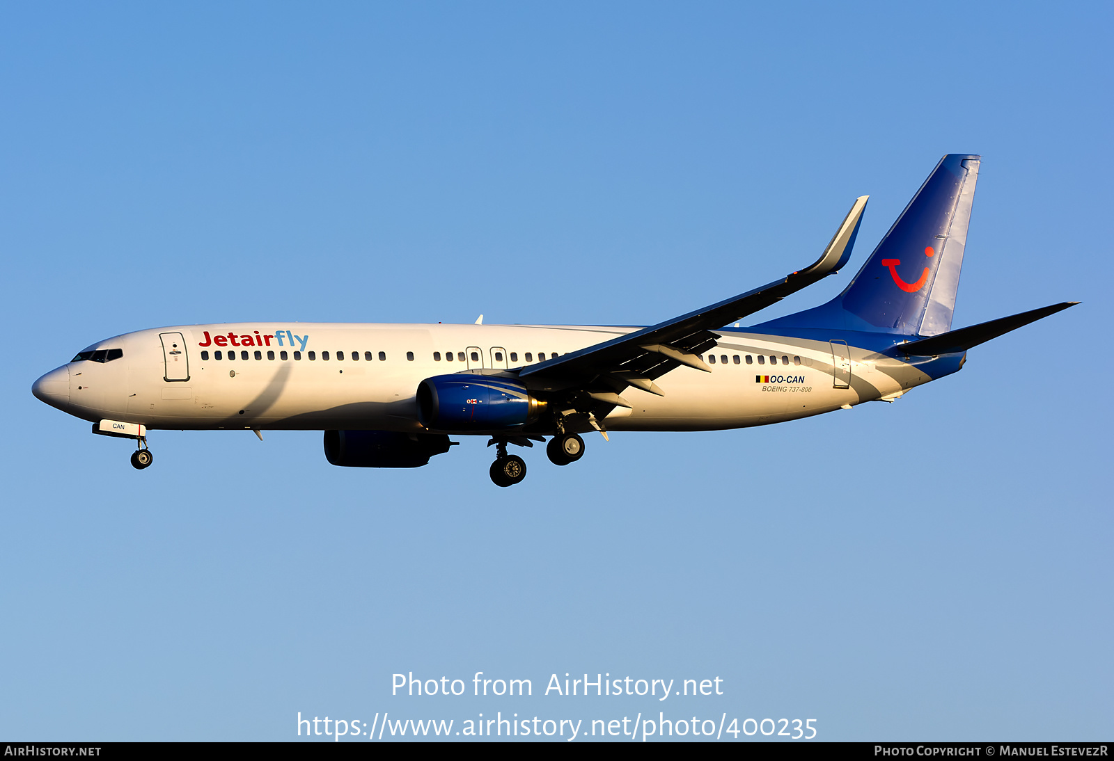 Aircraft Photo of OO-CAN | Boeing 737-8AS | Jetairfly | AirHistory.net #400235