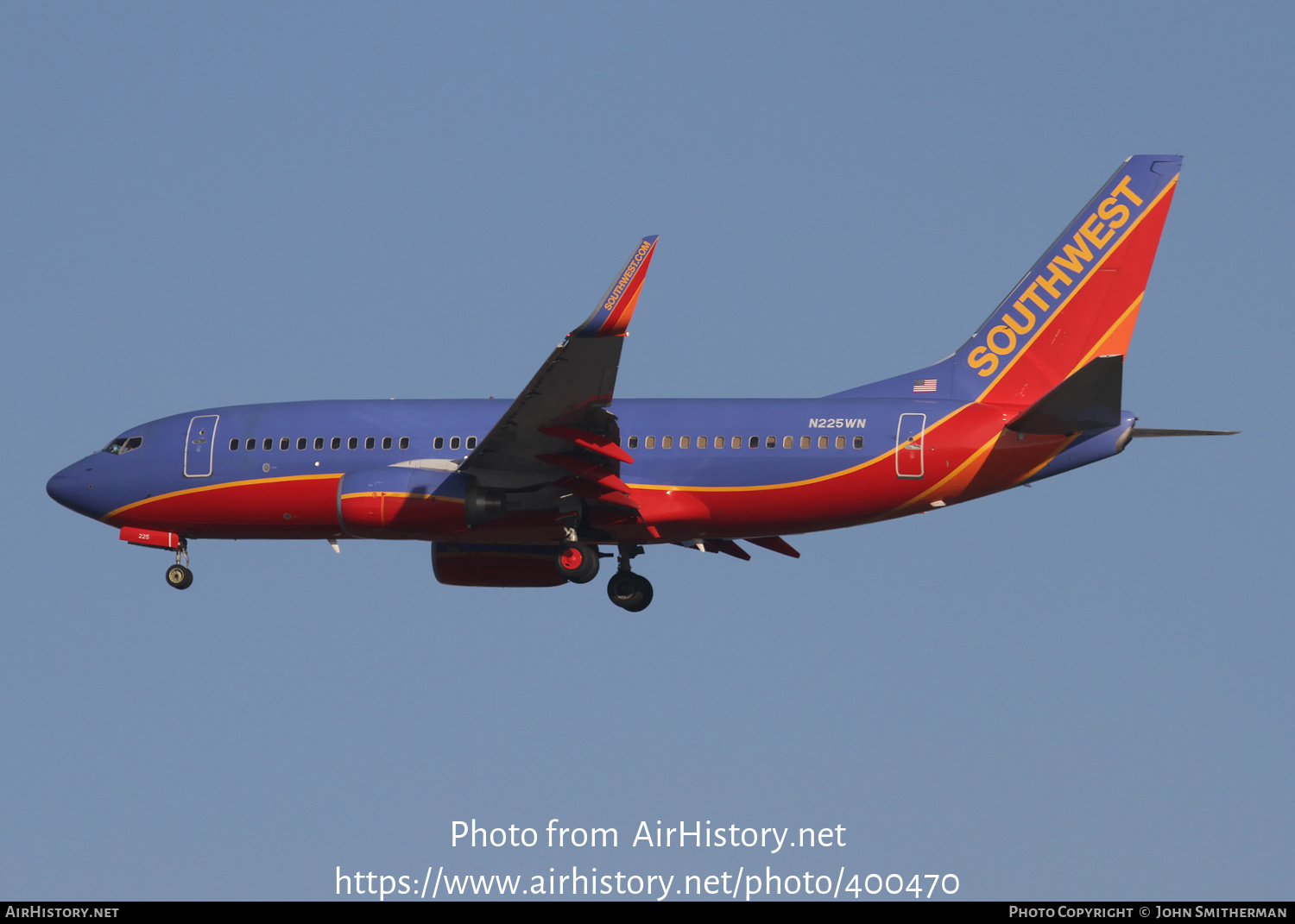 Aircraft Photo of N225WN | Boeing 737-7H4 | Southwest Airlines | AirHistory.net #400470