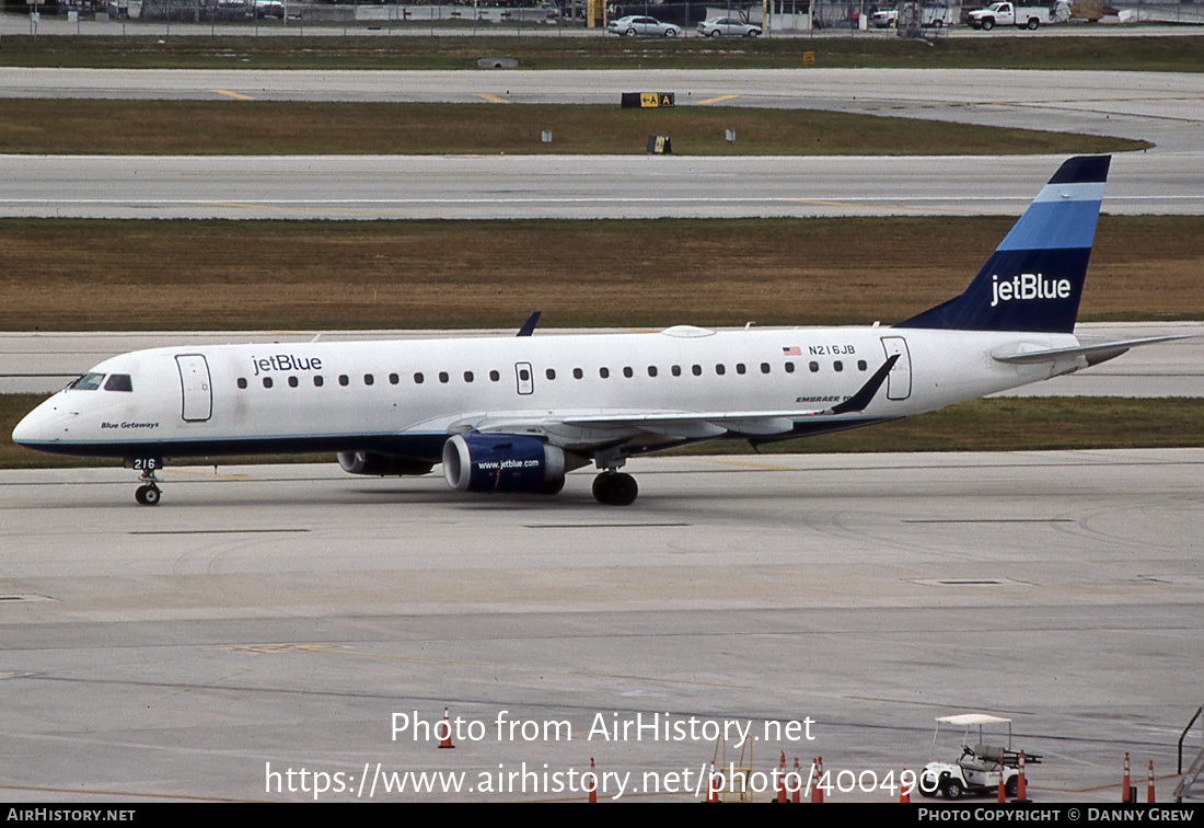 Aircraft Photo of N216JB | Embraer 190AR (ERJ-190-100IGW) | JetBlue Airways | AirHistory.net #400490