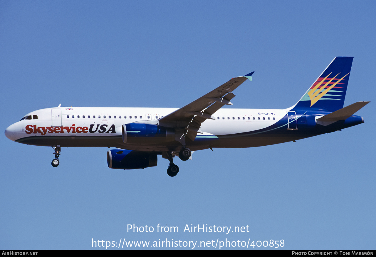 Aircraft Photo of G-CRPH | Airbus A320-231 | Skyservice USA | AirHistory.net #400858