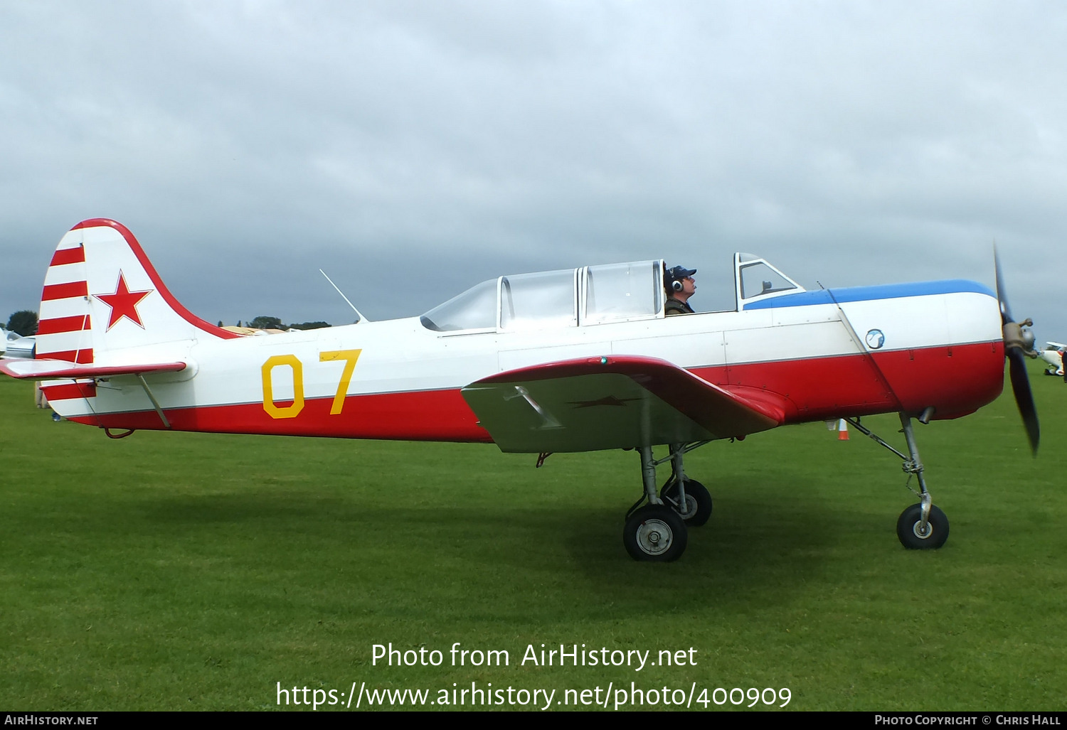 Aircraft Photo of G-BMJY / 07 yellow | Yakovlev Yak-18A | Soviet Union - Air Force | AirHistory.net #400909