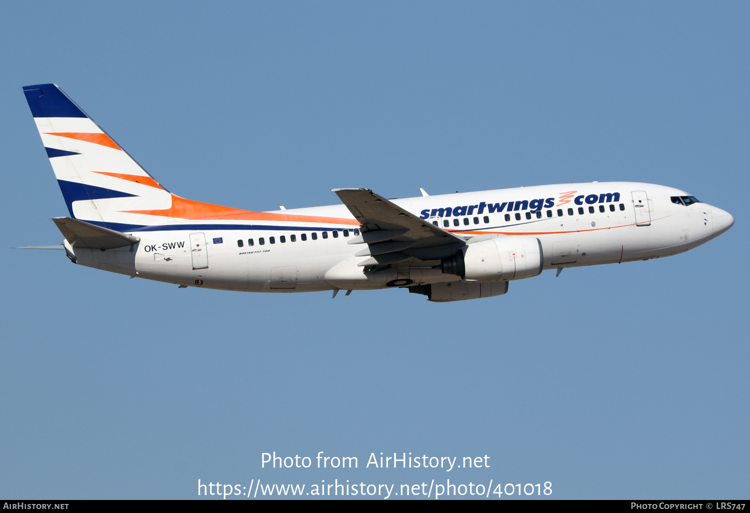 Aircraft Photo of OK-SWW | Boeing 737-7Q8 | Smartwings | AirHistory.net #401018