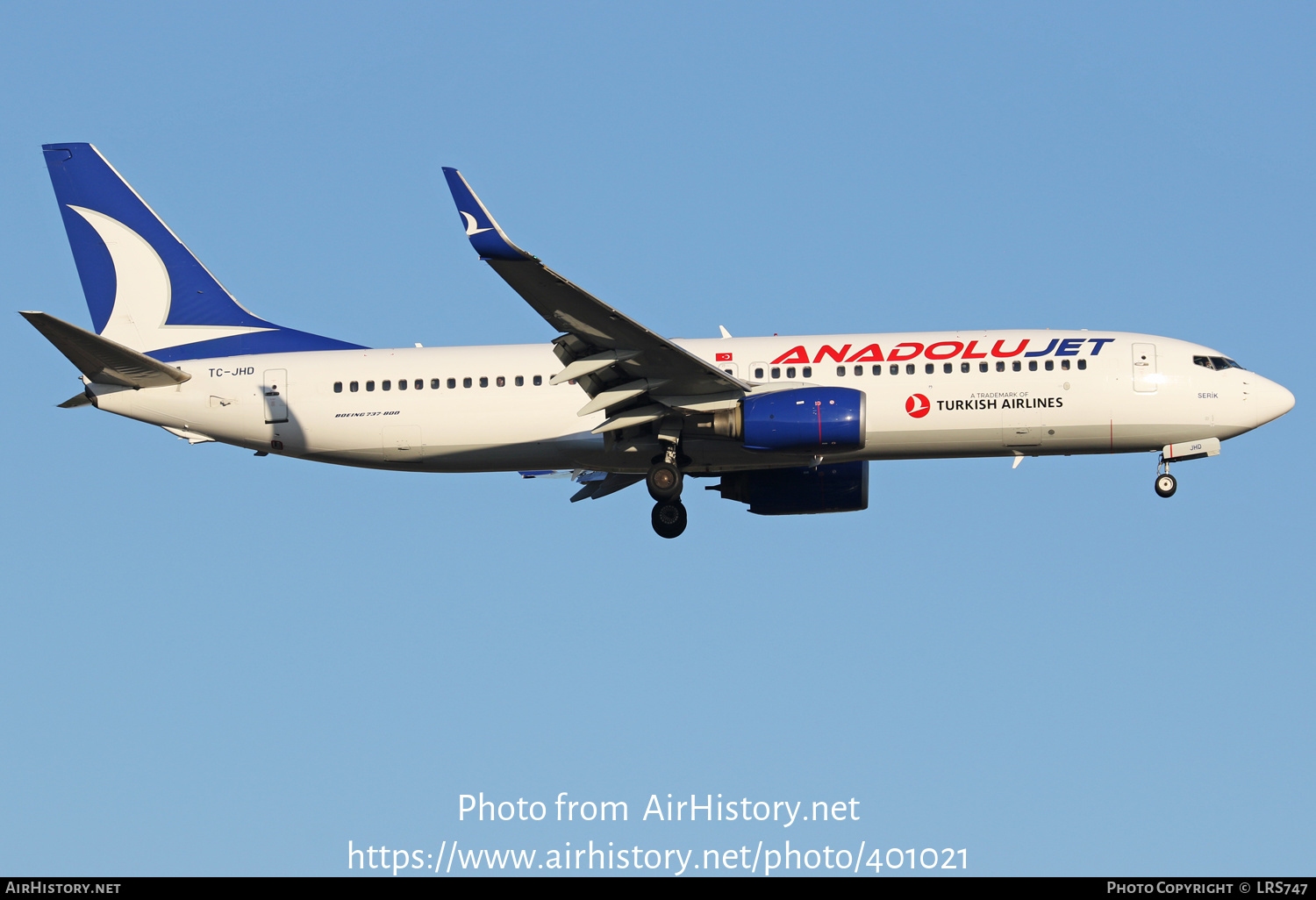 Aircraft Photo of TC-JHD | Boeing 737-8F2 | AnadoluJet | AirHistory.net #401021