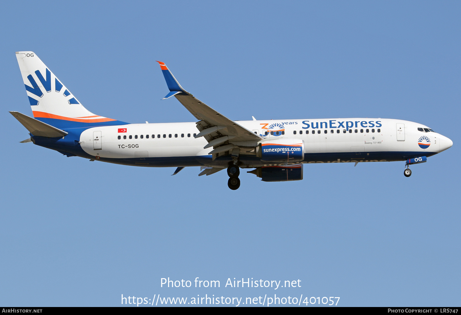Aircraft Photo of TC-SOG | Boeing 737-800 | SunExpress | AirHistory.net #401057