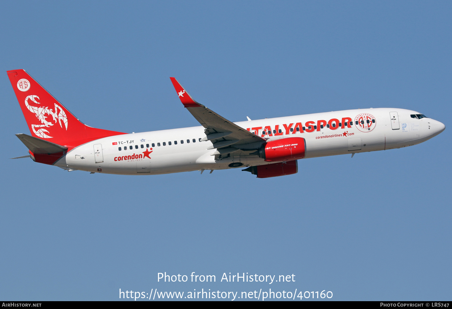 Aircraft Photo of TC-TJY | Boeing 737-8AS | Corendon Airlines | AirHistory.net #401160