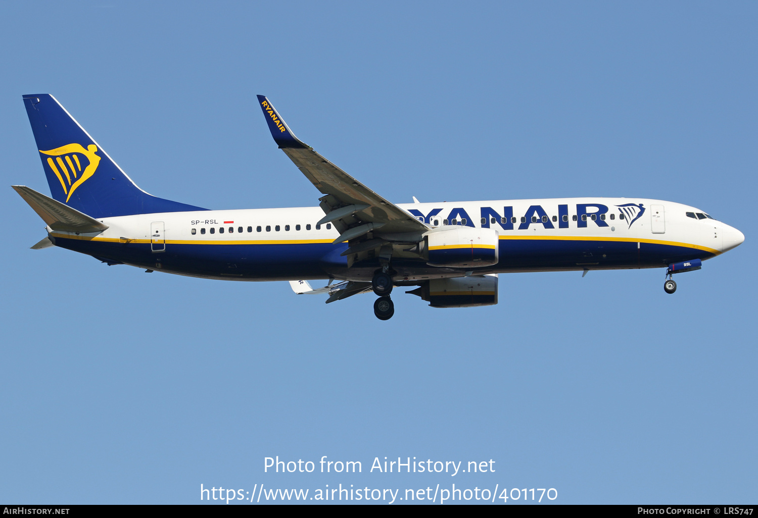 Aircraft Photo of SP-RSL | Boeing 737-800 | Ryanair | AirHistory.net #401170