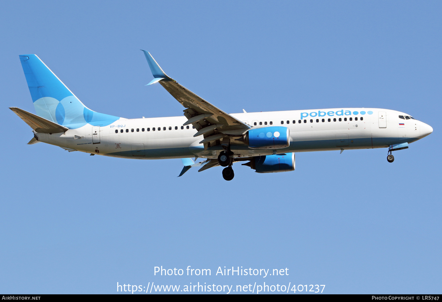 Aircraft Photo of VP-BQJ | Boeing 737-800 | Pobeda Airlines | AirHistory.net #401237