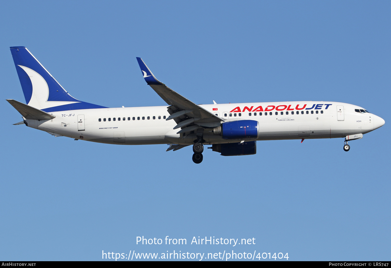 Aircraft Photo of TC-JFJ | Boeing 737-8F2 | AnadoluJet | AirHistory.net #401404