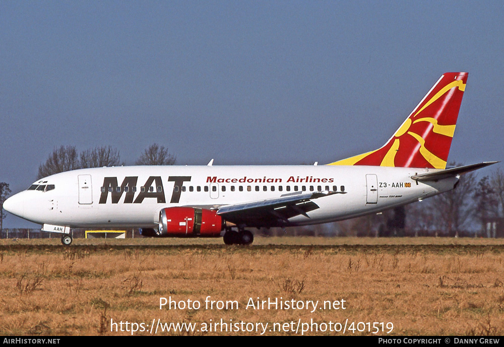 Aircraft Photo of Z3-AAH | Boeing 737-529 | MAT - Macedonian Airlines | AirHistory.net #401519