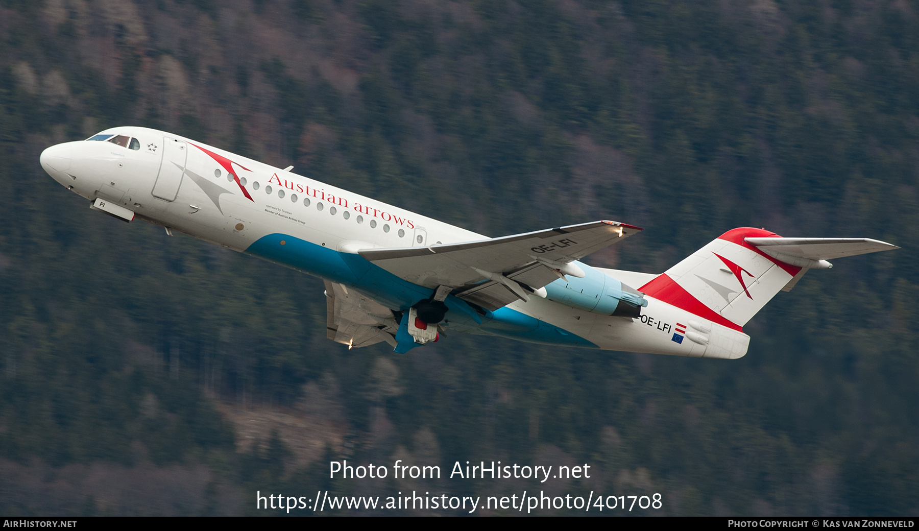 Aircraft Photo of OE-LFI | Fokker 70 (F28-0070) | Austrian Arrows | AirHistory.net #401708