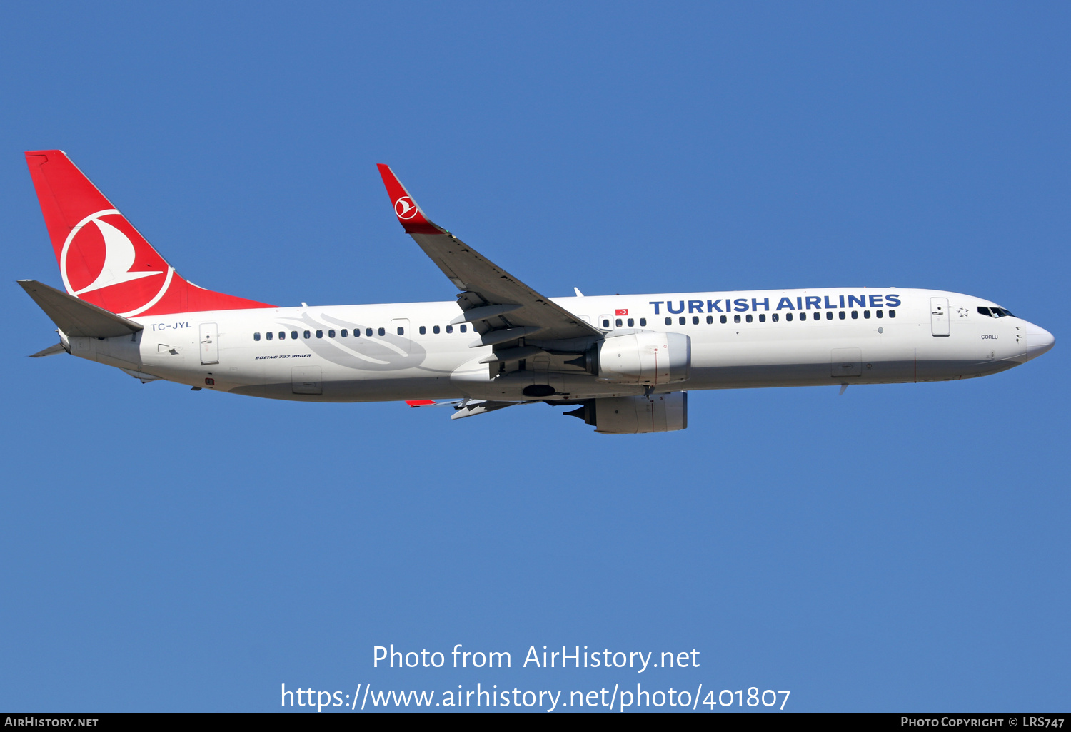 Aircraft Photo of TC-JYL | Boeing 737-9F2/ER | Turkish Airlines | AirHistory.net #401807