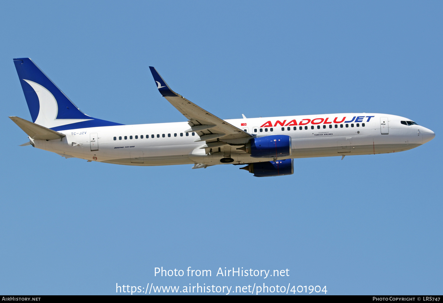 Aircraft Photo of TC-JZV | Boeing 737-8AS | AnadoluJet | AirHistory.net #401904