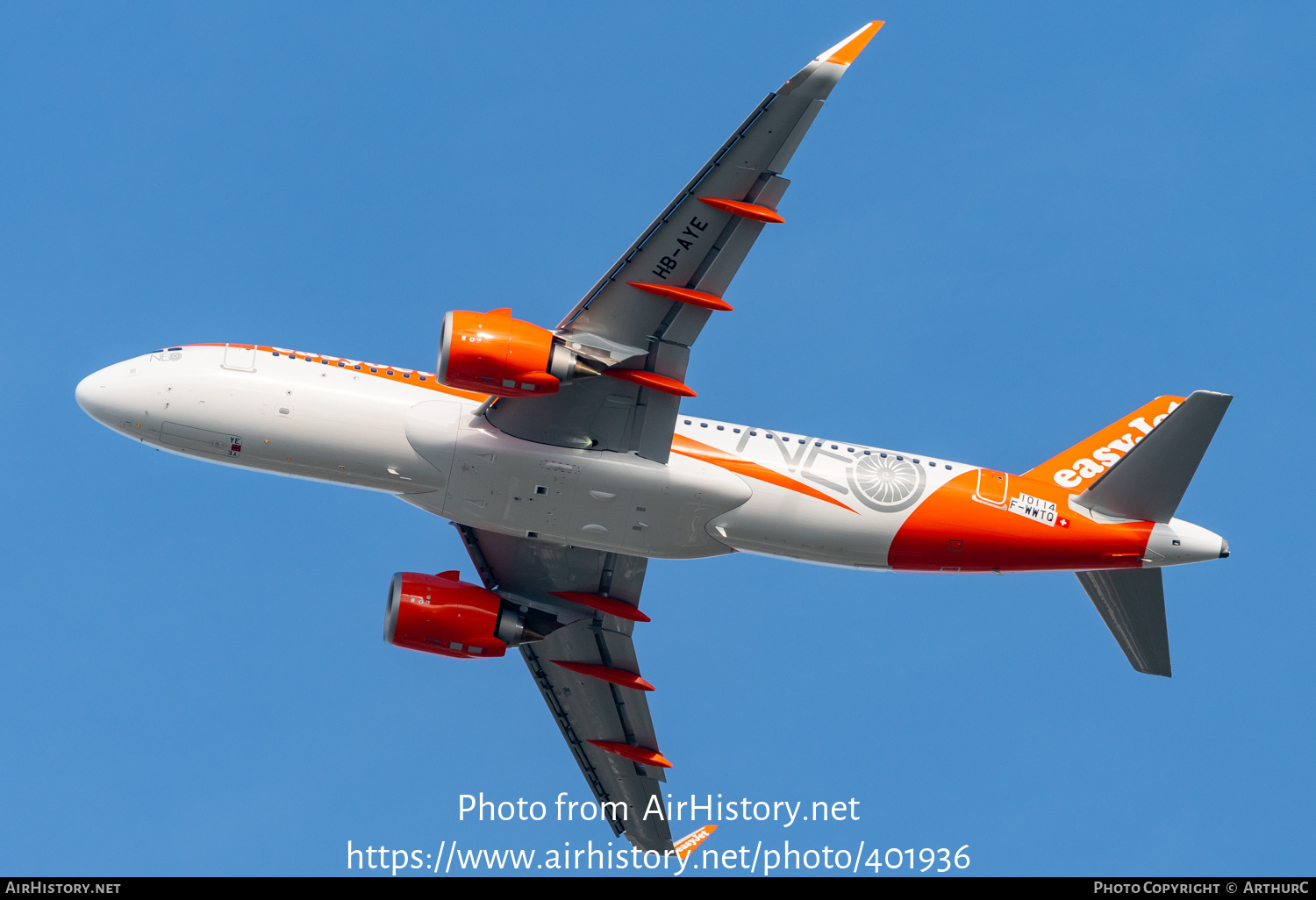 Aircraft Photo of F-WWTQ / HB-AYE | Airbus A320-251N | EasyJet | AirHistory.net #401936