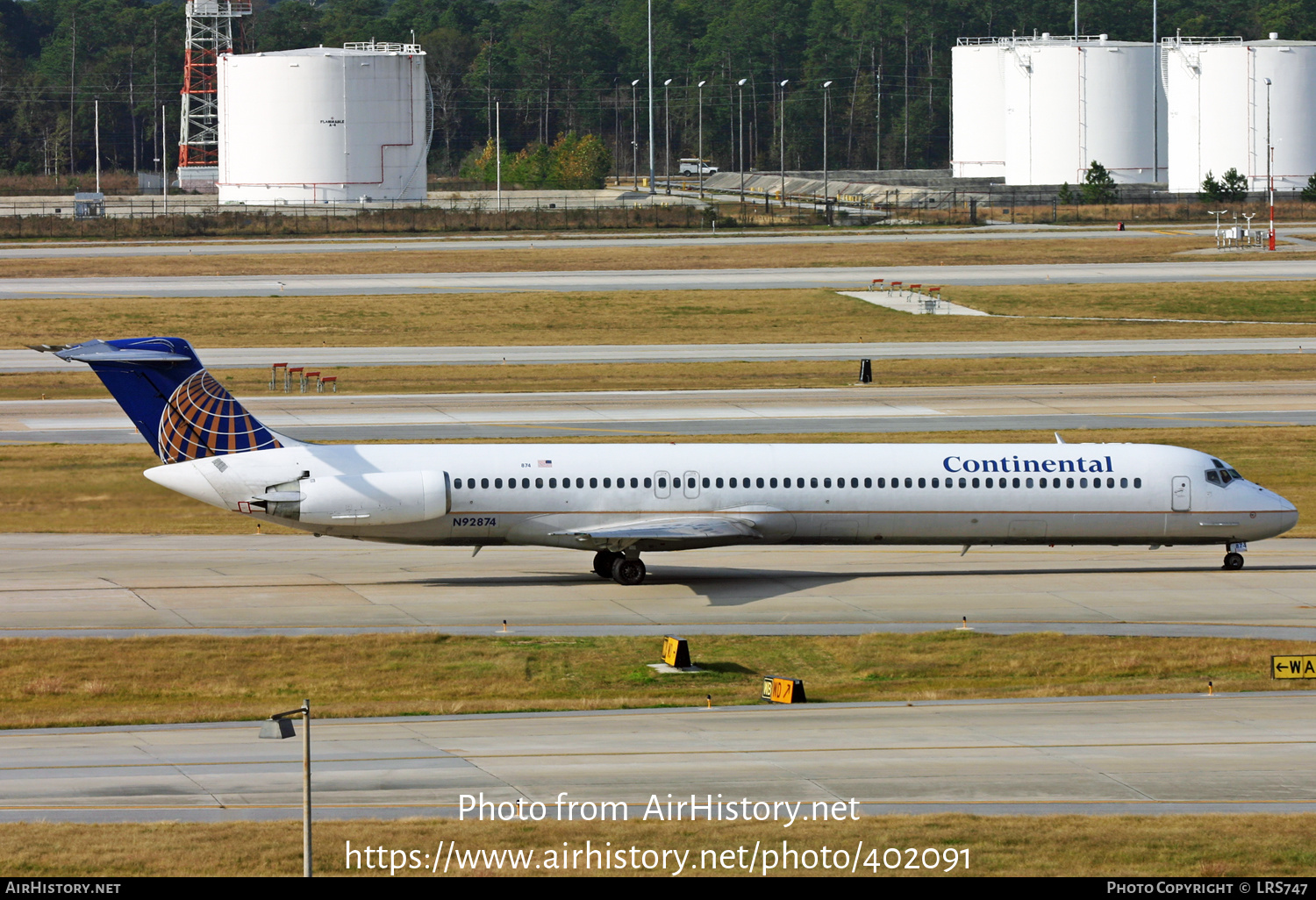 Aircraft Photo of N92874 | McDonnell Douglas MD-82 (DC-9-82) | Continental Airlines | AirHistory.net #402091