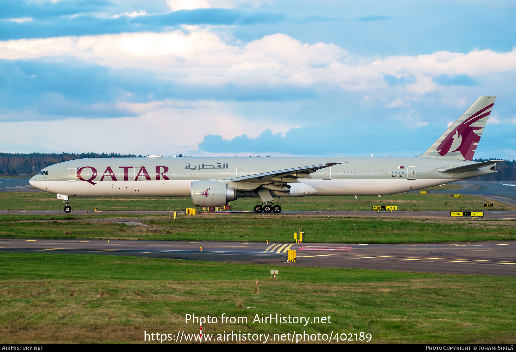 Aircraft Photo of A7-BAT | Boeing 777-3DZ/ER | Qatar Airways | AirHistory.net #402189