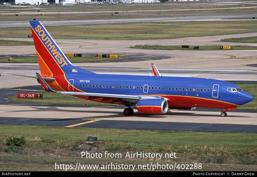 Aircraft Photo of N917WN | Boeing 737-7H4 | Southwest Airlines | AirHistory.net #402288