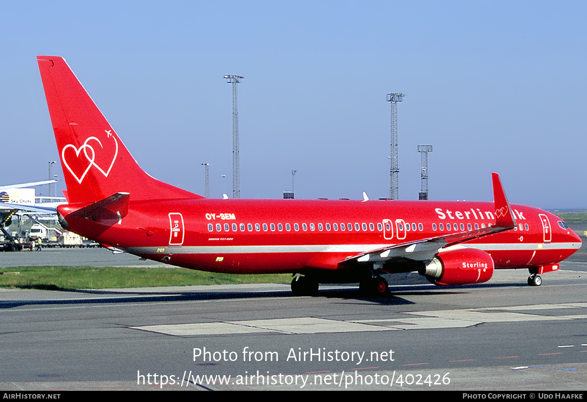 Aircraft Photo of OY-SEM | Boeing 737-8BK | Sterling European Airlines | AirHistory.net #402426