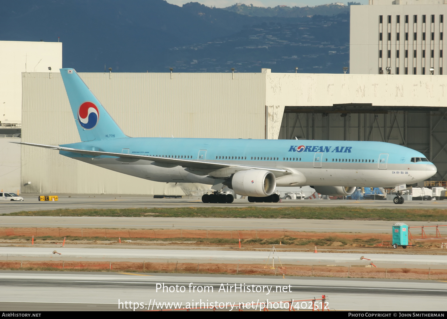 Aircraft Photo of HL7715 | Boeing 777-2B5/ER | Korean Air | AirHistory.net #402512