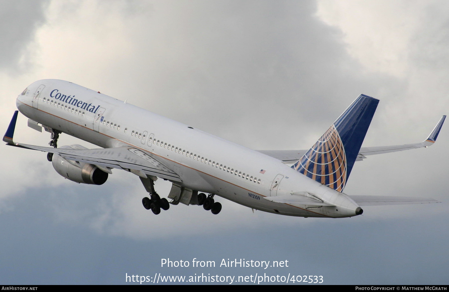 Aircraft Photo of N12109 | Boeing 757-224 | Continental Airlines | AirHistory.net #402533