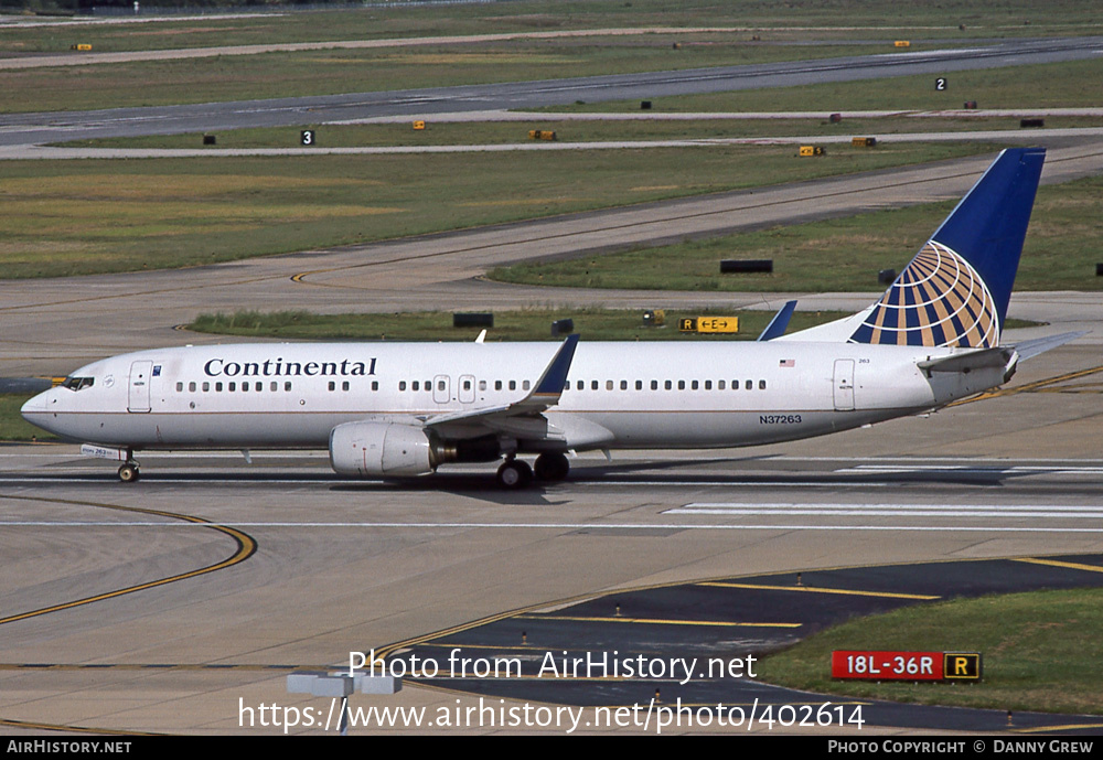 Aircraft Photo of N37263 | Boeing 737-824 | Continental Airlines | AirHistory.net #402614