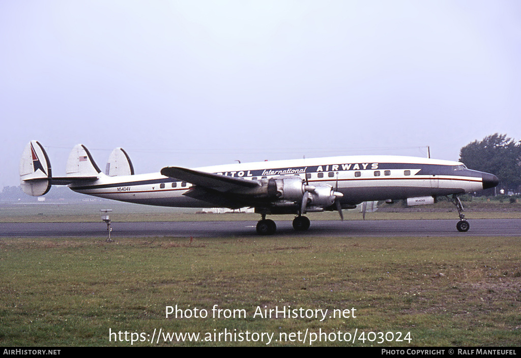 Aircraft Photo of N5404V | Lockheed L-1049H/01 Super Constellation | Capitol International Airways | AirHistory.net #403024