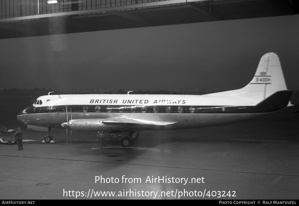 Aircraft Photo of G-AODH | Vickers 736 Viscount | British United Airways - BUA | AirHistory.net #403242