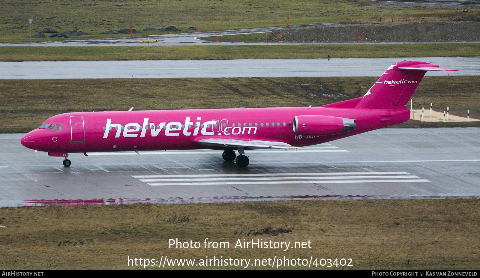 Aircraft Photo of HB-JVD | Fokker 100 (F28-0100) | Helvetic Airways | AirHistory.net #403402