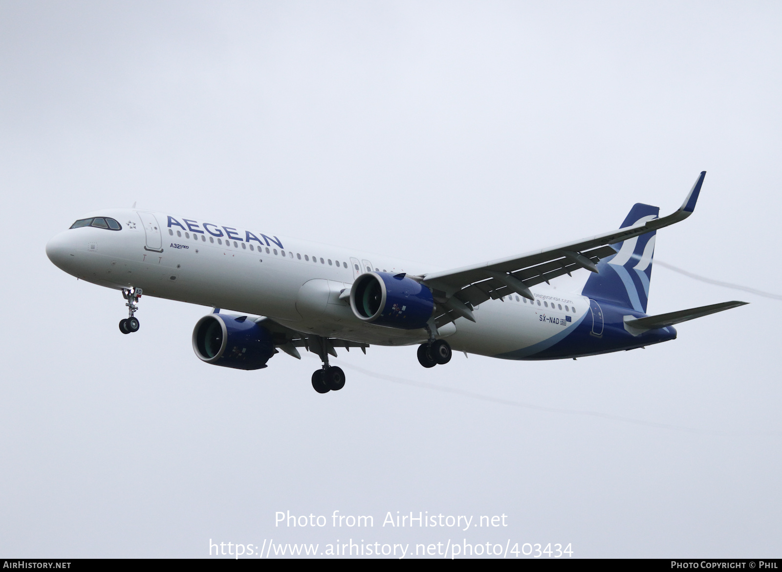 Aircraft Photo of SX-NAD | Airbus A321-271N | Aegean Airlines | AirHistory.net #403434