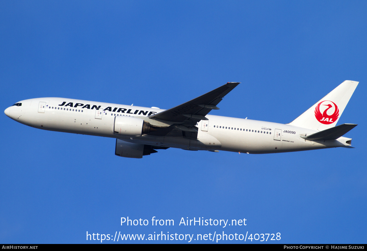 Aircraft Photo of JA009D | Boeing 777-289 | Japan Airlines - JAL | AirHistory.net #403728