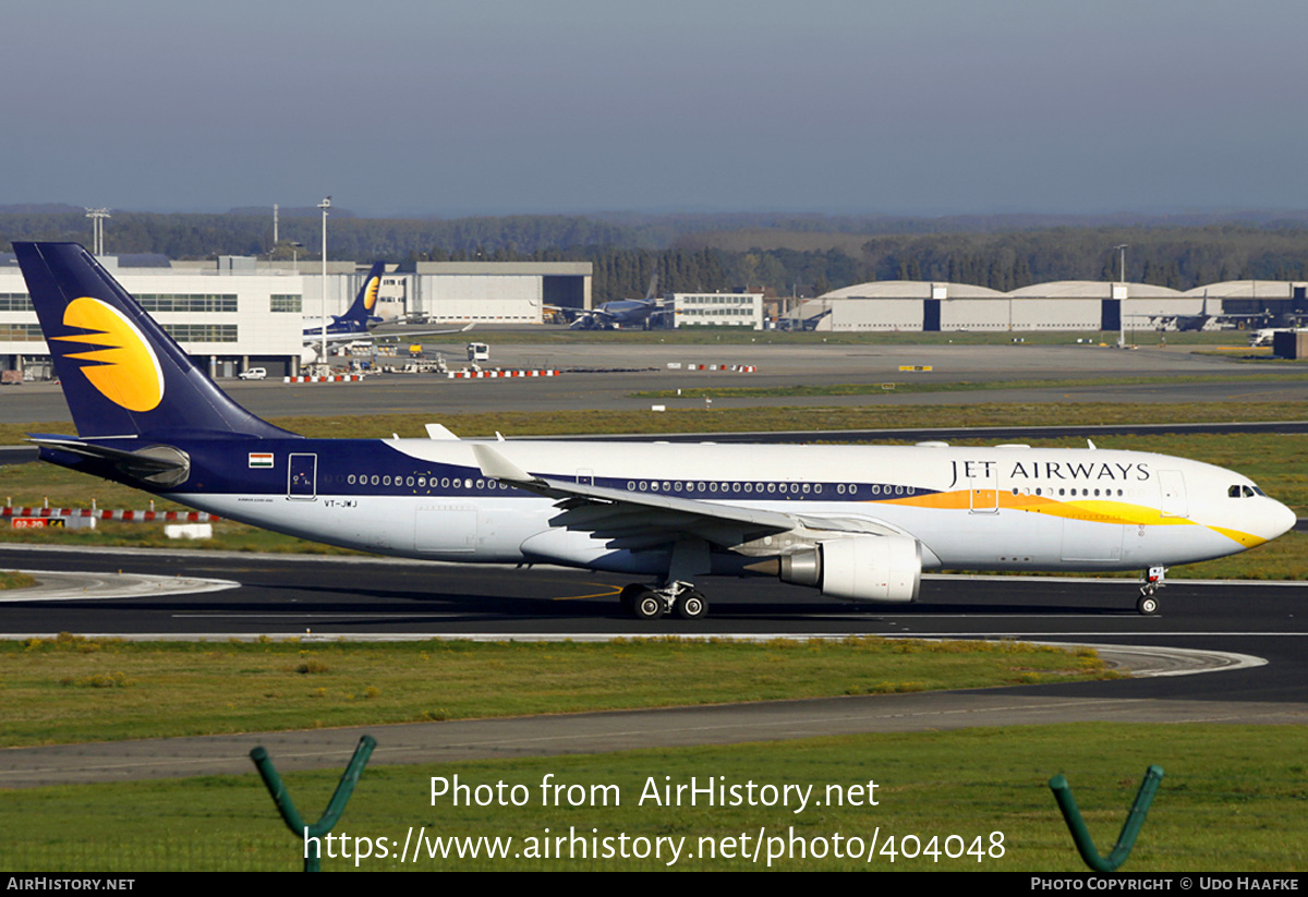 Aircraft Photo of VT-JWJ | Airbus A330-202 | Jet Airways | AirHistory.net #404048