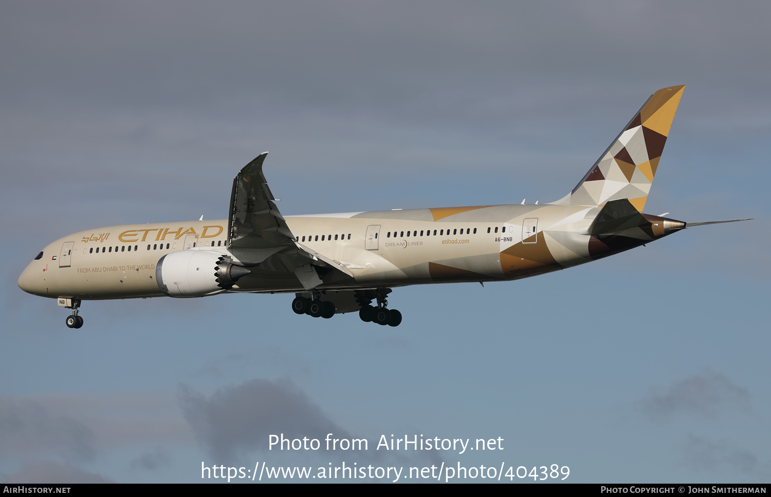 Aircraft Photo of A6-BNB | Boeing 787-9 Dreamliner | Etihad Airways | AirHistory.net #404389