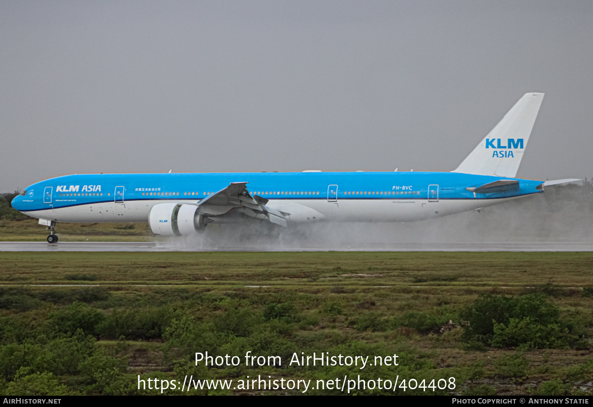 Aircraft Photo of PH-BVC | Boeing 777-306/ER | KLM Asia | AirHistory.net #404408