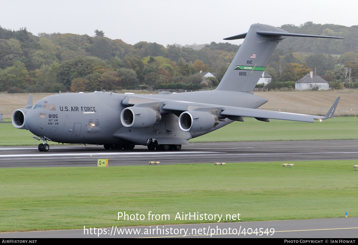 Aircraft Photo of 08-8195 / 88195 | Boeing C-17A Globemaster III | USA - Air Force | AirHistory.net #404549