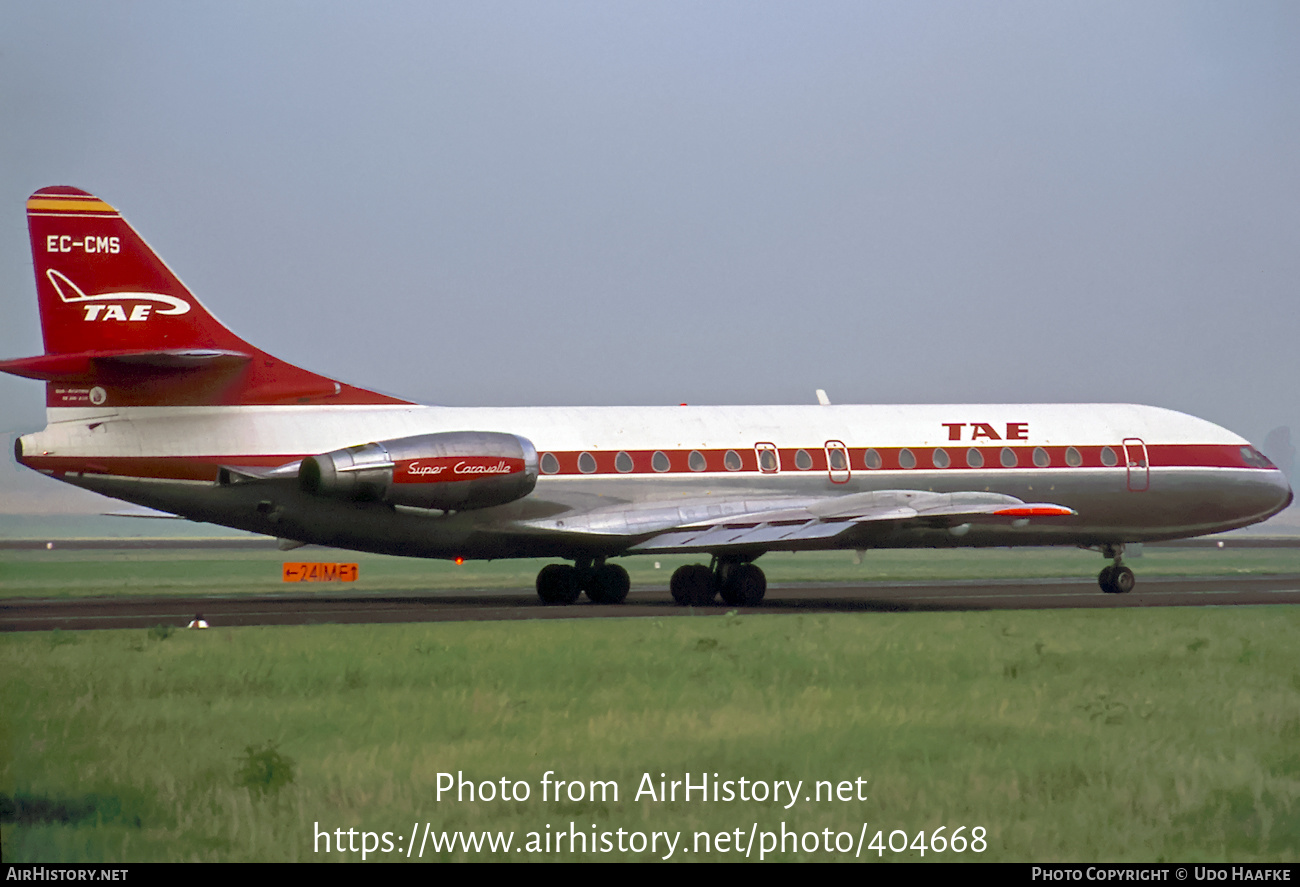 Aircraft Photo of EC-CMS | Sud SE-210 Caravelle 10B3 Super B | TAE - Trabajos Aéreos y Enlaces | AirHistory.net #404668