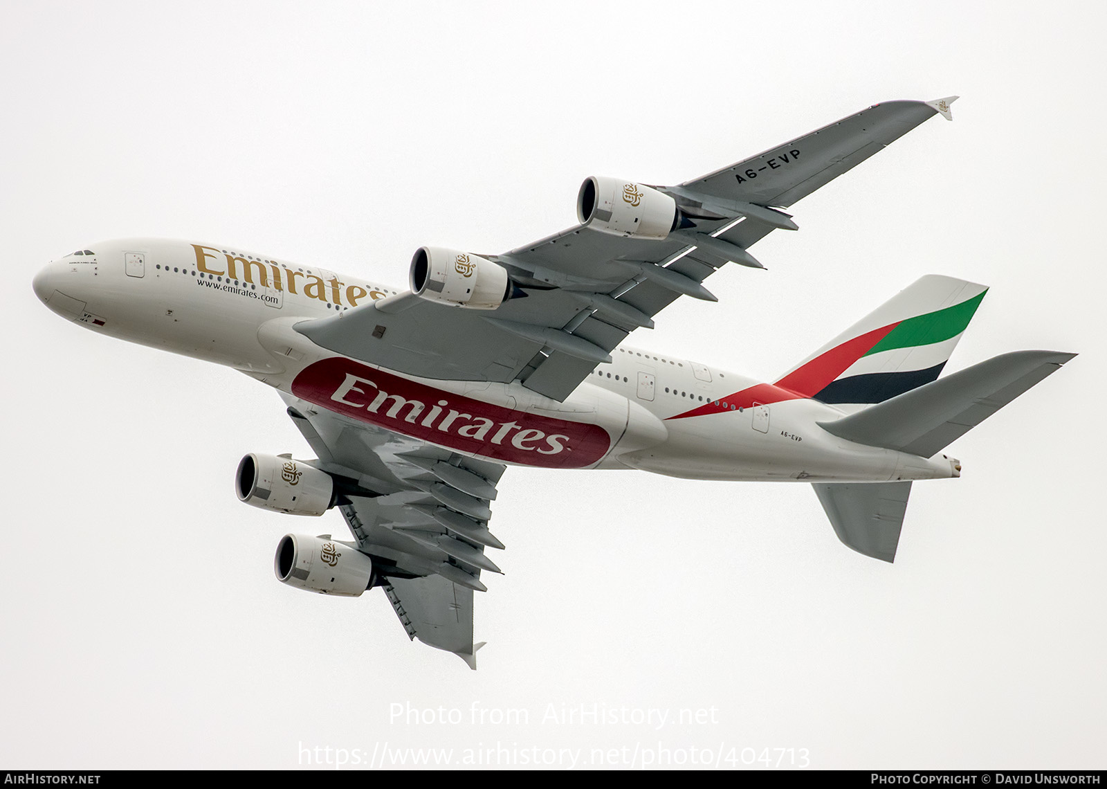 Aircraft Photo of A6-EVP | Airbus A380-842 | Emirates | AirHistory.net #404713