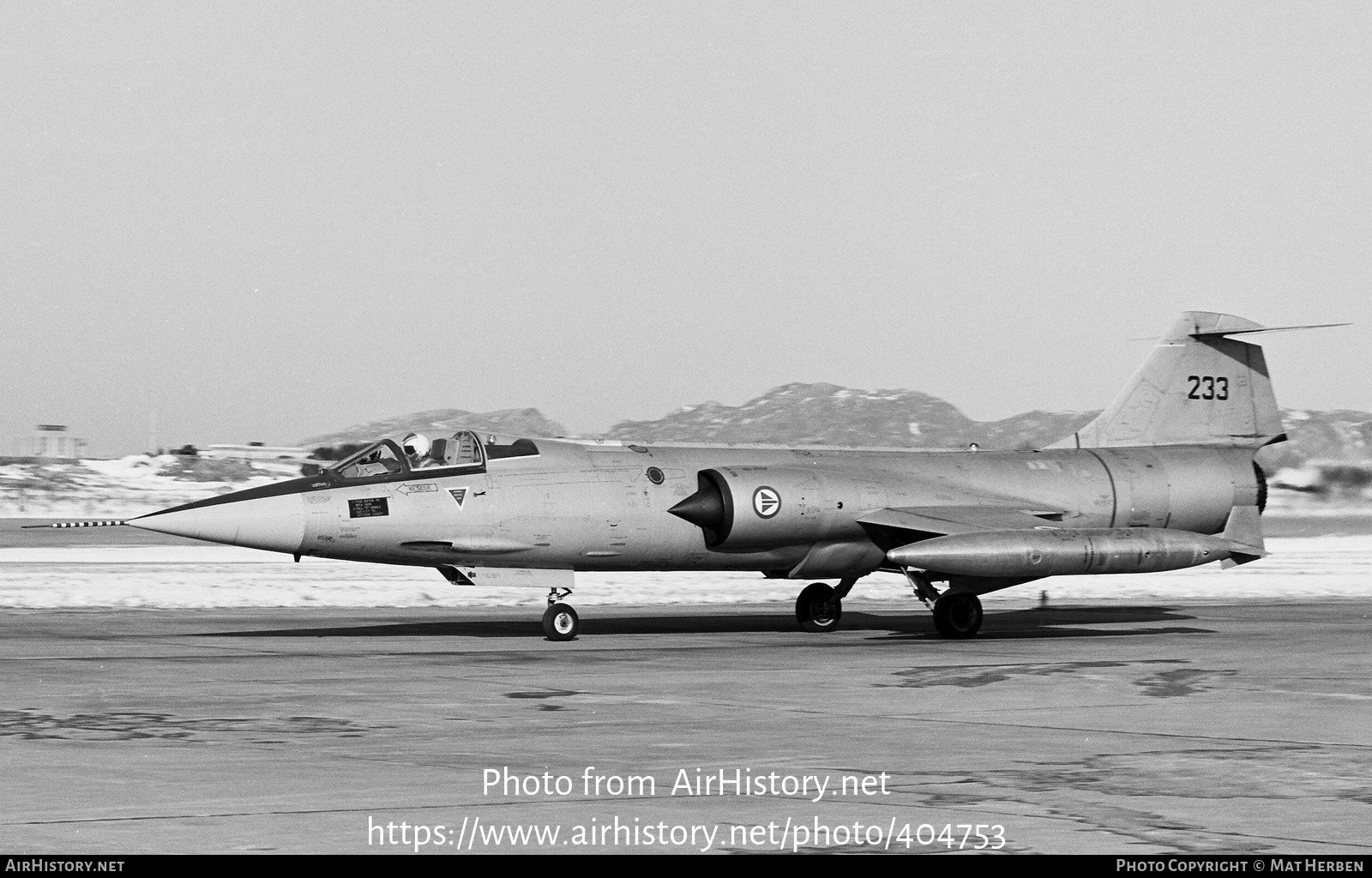 Aircraft Photo of 233 / 12233 | Lockheed F-104G Starfighter | Norway - Air Force | AirHistory.net #404753