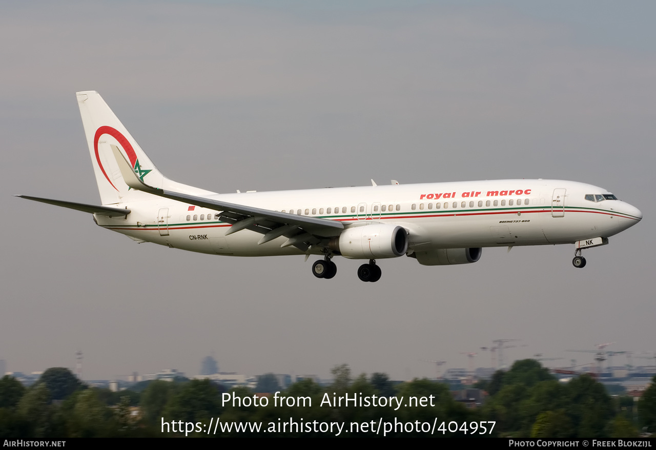 Aircraft Photo of CN-RNK | Boeing 737-8B6 | Royal Air Maroc - RAM | AirHistory.net #404957