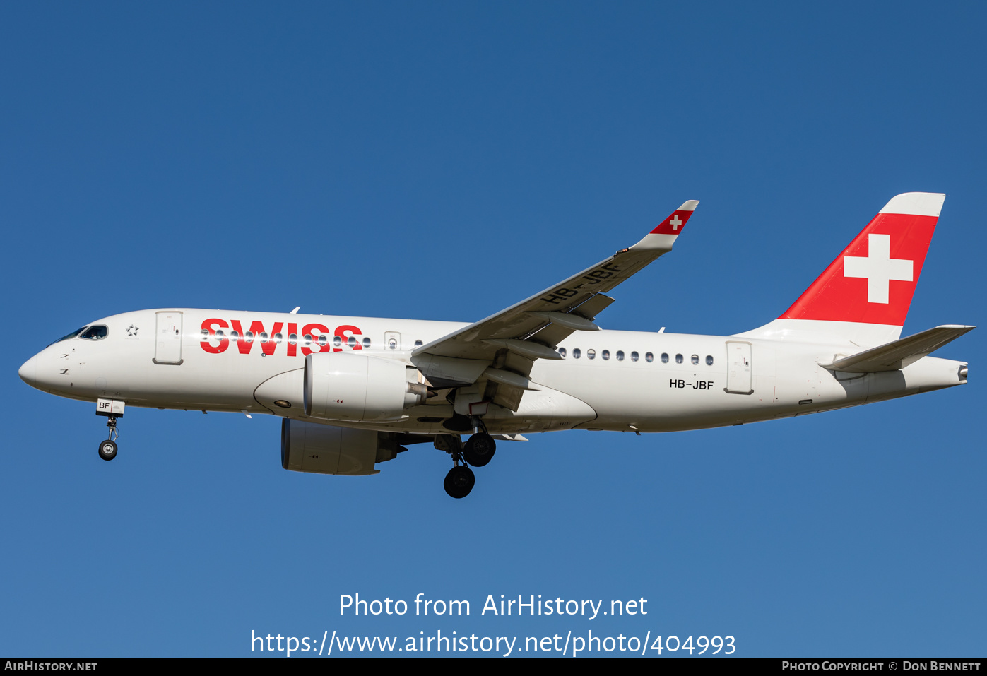 Aircraft Photo of HB-JBF | Bombardier CSeries CS100 (BD-500-1A10) | Swiss International Air Lines | AirHistory.net #404993