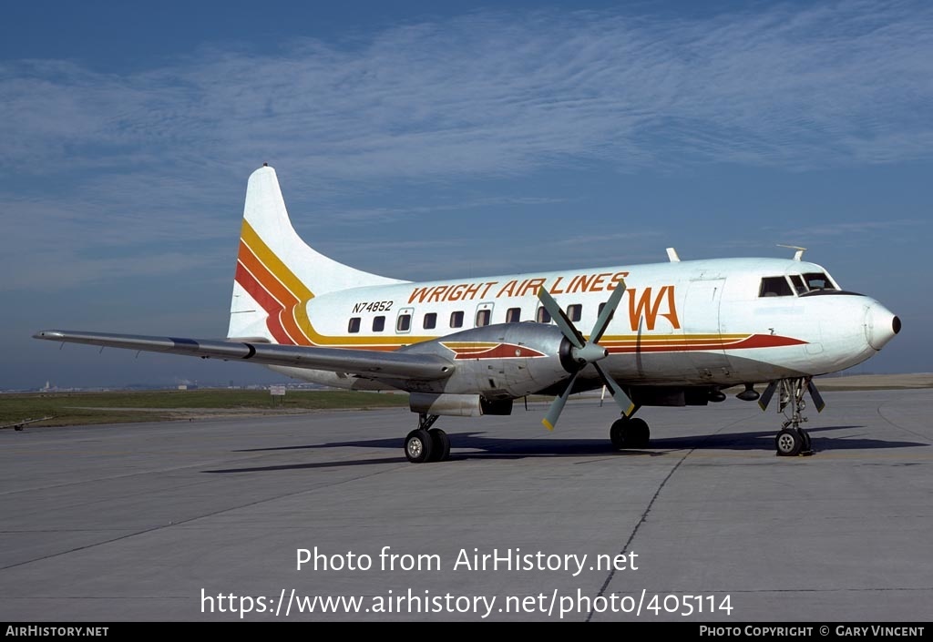 Aircraft Photo of N74852 | Convair 600 | Wright Air Lines | AirHistory.net #405114