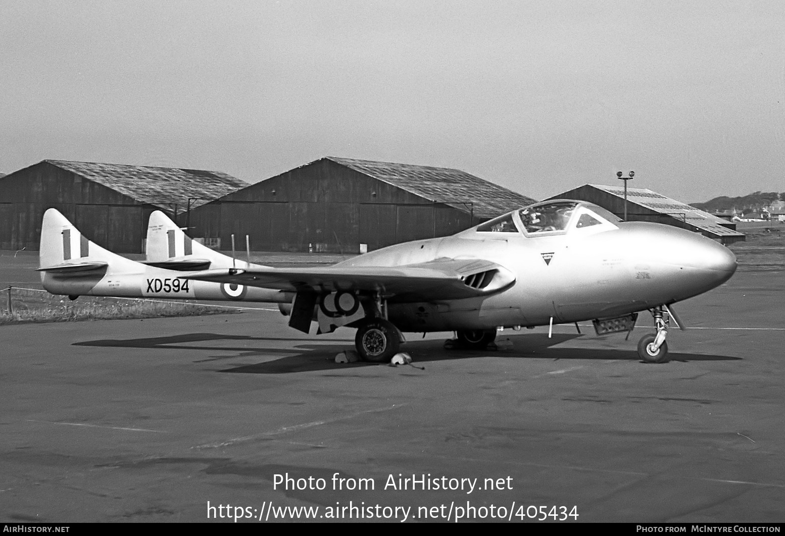 Aircraft Photo of XD594 | De Havilland D.H. 115 Vampire T55 | UK - Air Force | AirHistory.net #405434