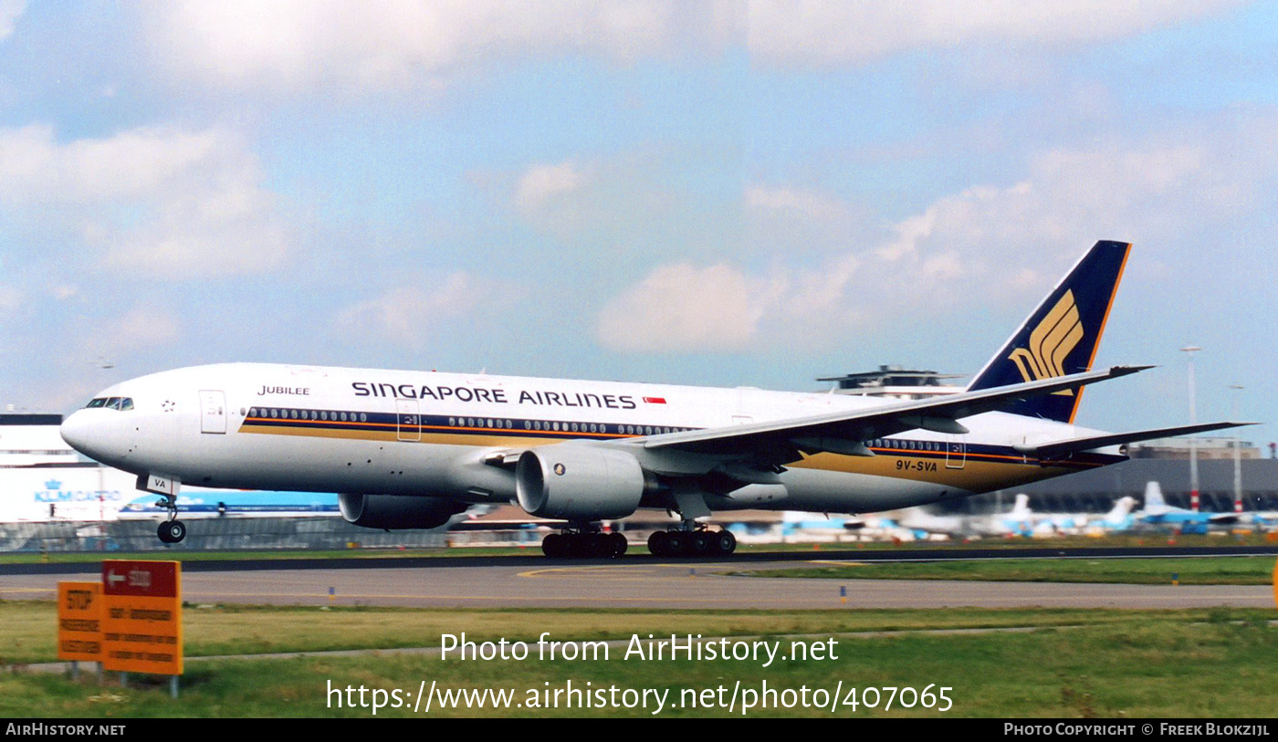 Aircraft Photo of 9V-SVA | Boeing 777-212/ER | Singapore Airlines | AirHistory.net #407065