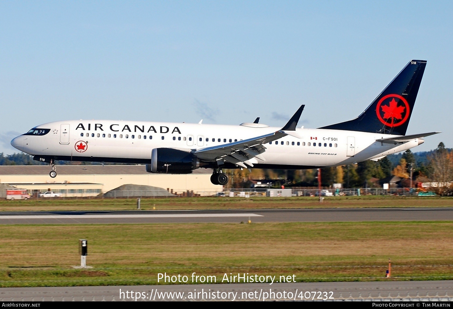 Aircraft Photo of C-FSOI | Boeing 737-8 Max 8 | Air Canada | AirHistory.net #407232