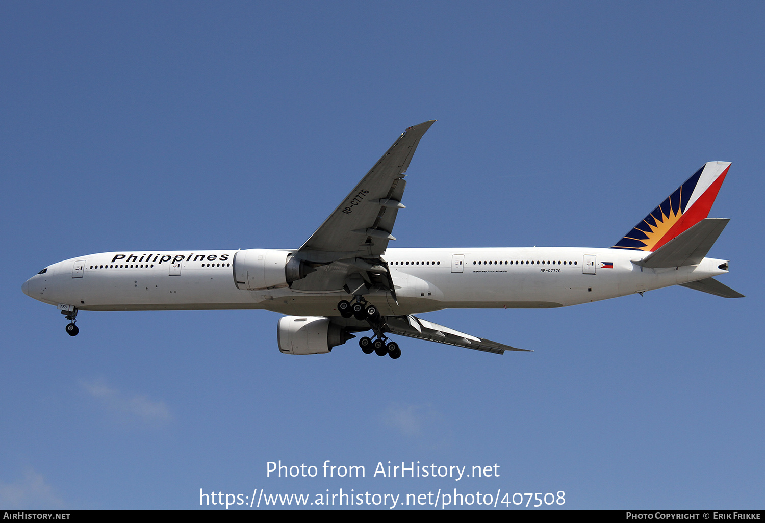 Aircraft Photo of RP-C7776 | Boeing 777-36N/ER | Philippine Airlines | AirHistory.net #407508