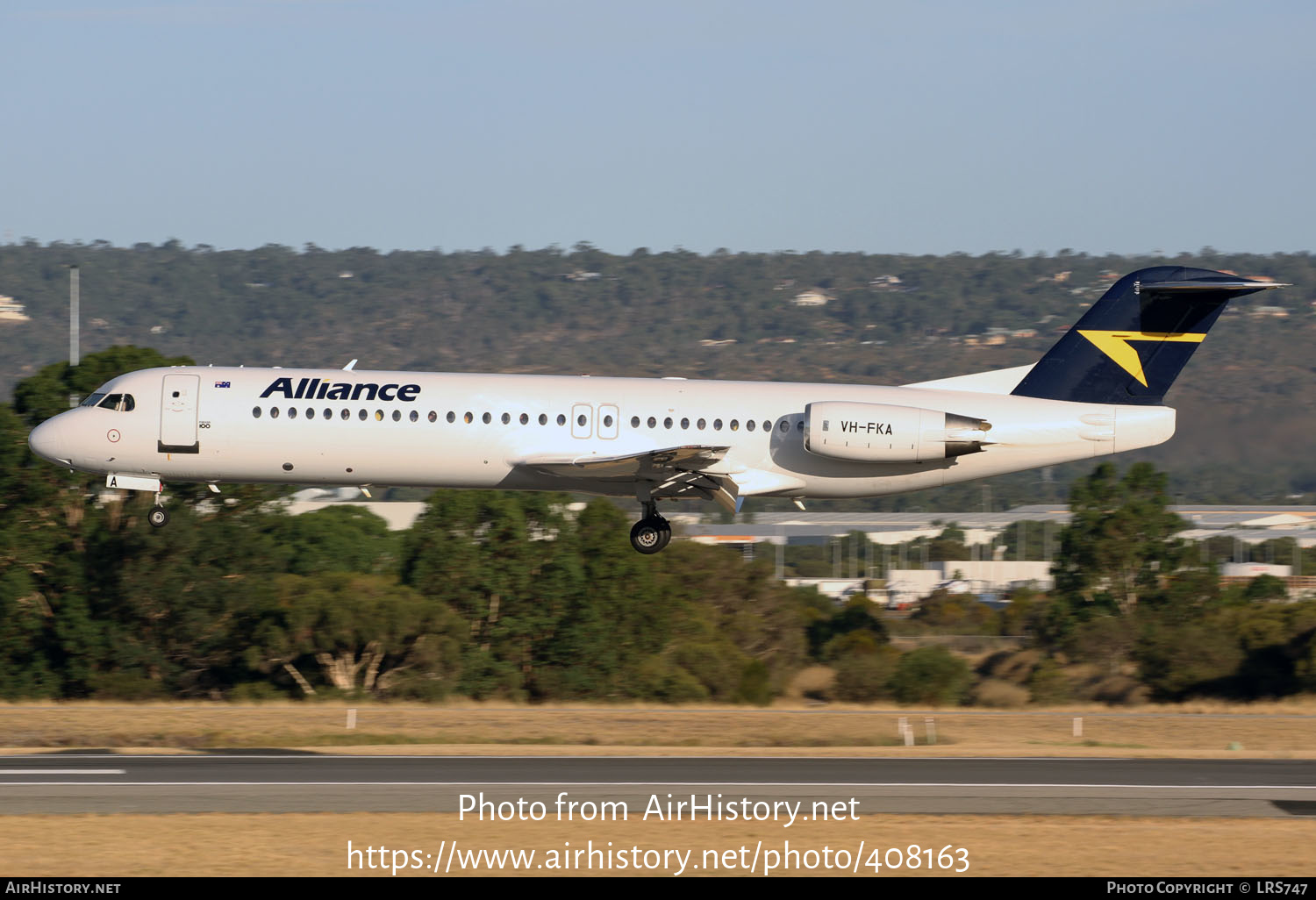 Aircraft Photo of VH-FKA | Fokker 100 (F28-0100) | Alliance Airlines | AirHistory.net #408163