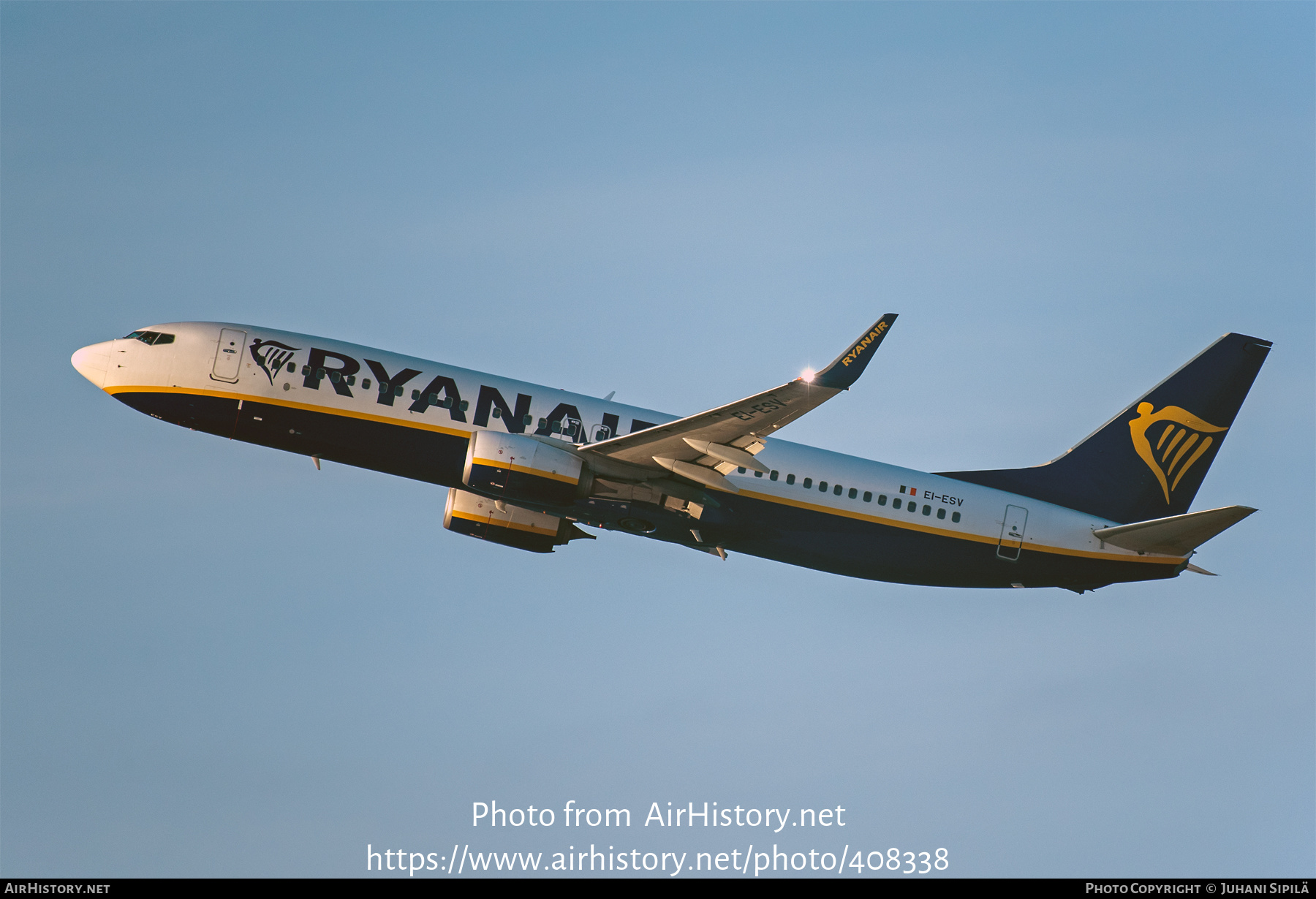 Aircraft Photo of EI-ESV | Boeing 737-8AS | Ryanair | AirHistory.net #408338