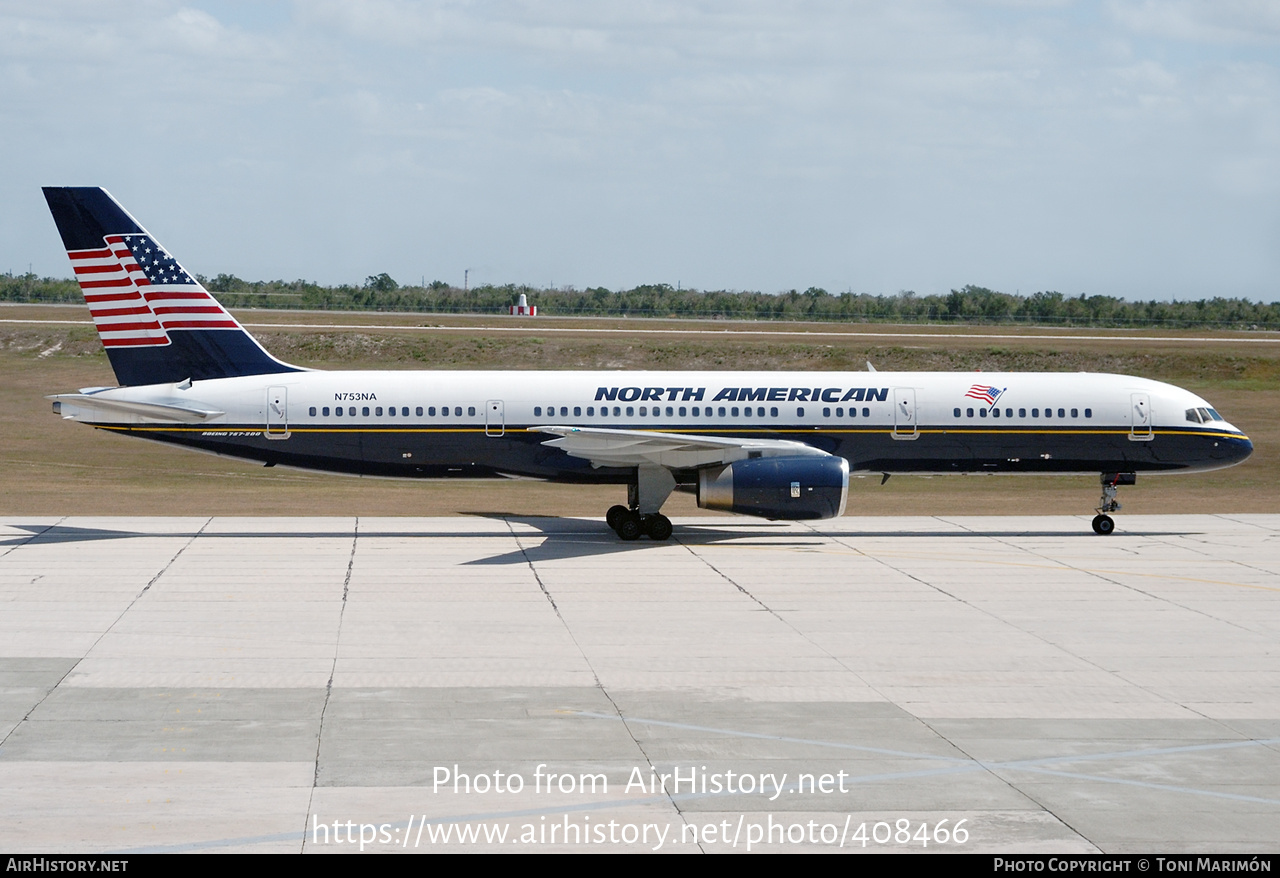 Aircraft Photo of N753NA | Boeing 757-28A | North American Airlines | AirHistory.net #408466