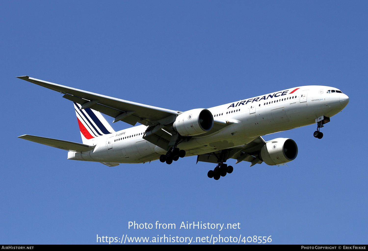 Aircraft Photo of F-GSPE | Boeing 777-228/ER | Air France | AirHistory.net #408556