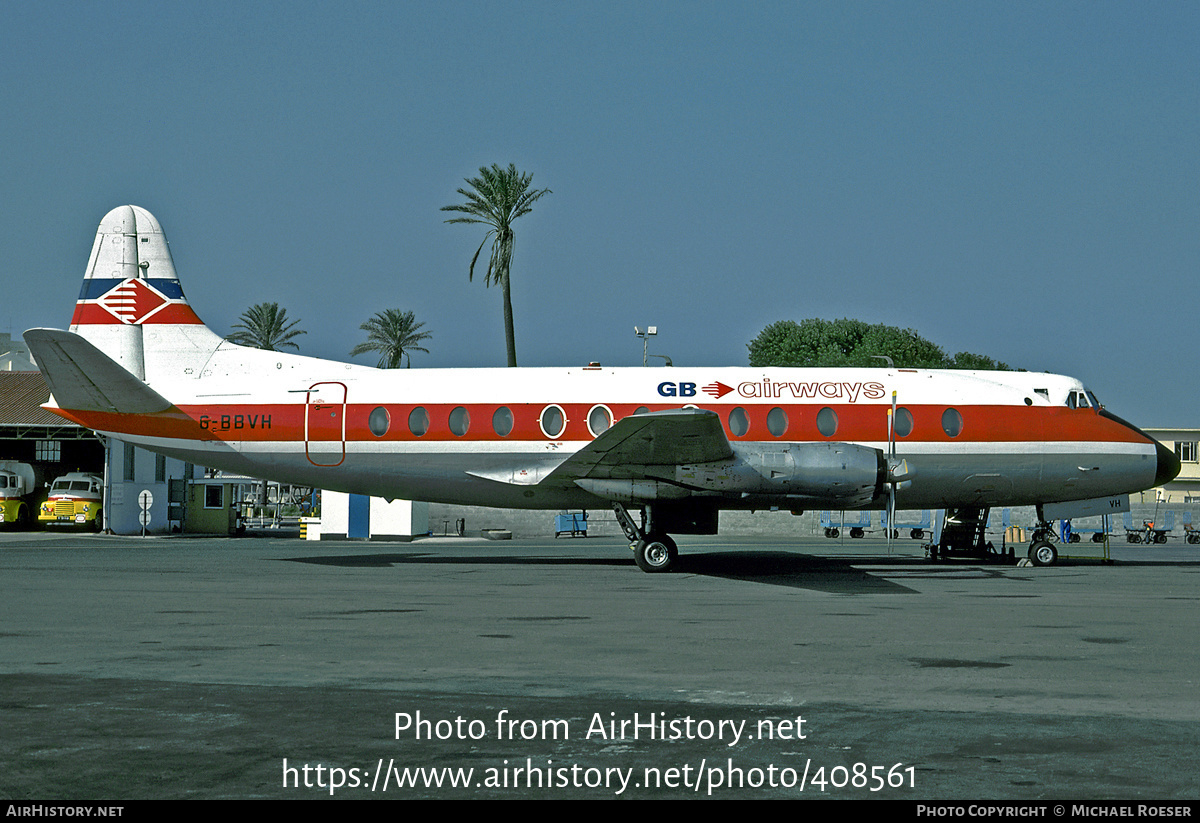 Aircraft Photo of G-BBVH | Vickers 807 Viscount | GB Airways | AirHistory.net #408561