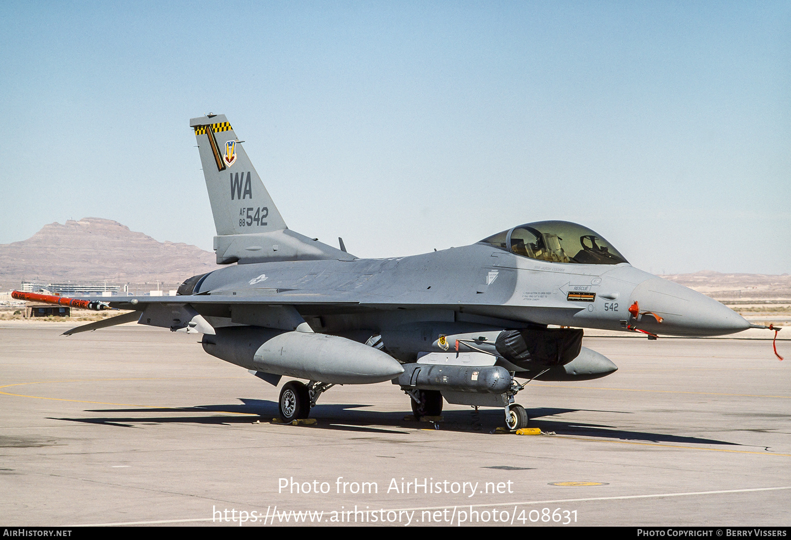 Aircraft Photo of 88-0542 / AF88-542 | Lockheed Martin F-16CG Night Falcon | USA - Air Force | AirHistory.net #408631